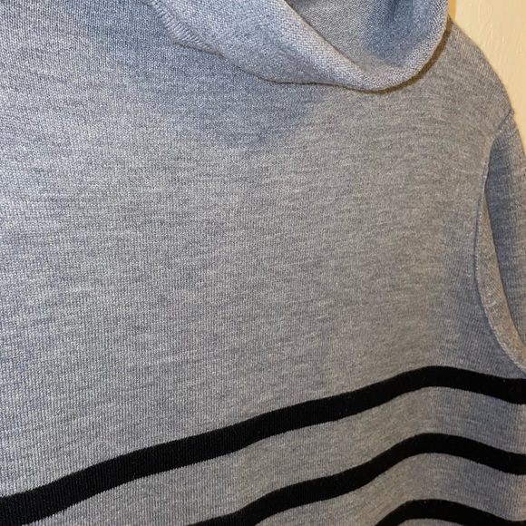 French Connection sweater. Grey & Black striped turtleneck. - Picture 3 of 6